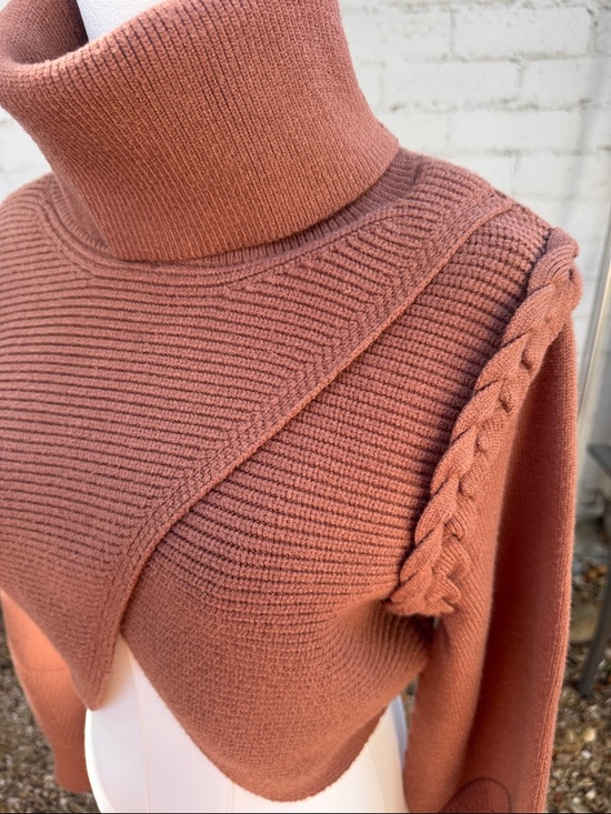 Michael Costello x Revolve Fresia Sweater Caramel Brown XXS - Picture 6 of 9